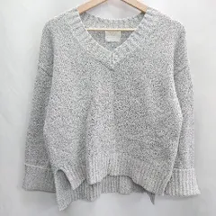 ◇ ⊇ Discoat ディスコート Vネック 長袖 ニット サイズM グレー レディース E  【1502060023481】