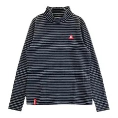 サイズ：L LE COQ GOLF ルコックゴルフ  ウール混 ハイネック 長袖Tシャツ ボーダー柄 ブラック系 [240101500607] ゴルフウェア レディース ストスト