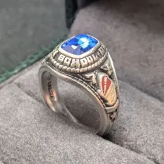 JOSTENS 10K スターリングシルバー 40's 9号 カレッジリング JOSTENS ジャスティンズ 10K 1991年製 カレッジ リング・指輪