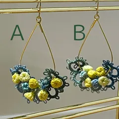 ミモザのピアス*春*ミモザの日*軽量*揺れる*春のピアス*春のイヤリング*