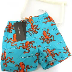 DOLCE&GABBANA キッズ 水着 L1J818 サイズ18-24 BOXER MEDIO ハーフパンツ タコ ライトブルー 新品未使用 ポーチ付 ドルチェ＆ガッバーナ ◆送料込◆質屋-8871のサムネイル