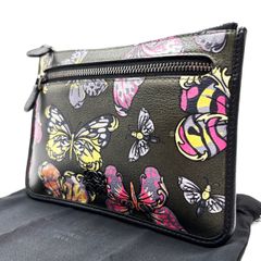 [미품] LOEWE 로에베 한정 테일즈 핸드백 파우치 소품 넣어 Tales of Spain 나비 네이비×핑크 감색 가죽 가죽 유니섹스 남녀 겸용 맨즈 레이디스