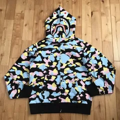 ★新品★ New multi camo シャーク パーカー Mサイズ cotton candy camo shark full zip hoodie エイプ ベイプ アベイシングエイプ