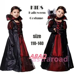 ハロウィーン 吸血鬼 悪魔 女の子 ワンピース 子供用 ジュニア 仮装コスチューム 衣装 子供 コスプレ 変装 イベント パーティー 演出服 文化祭WAJ06