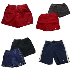 古着卸 まとめ売り ナイキ NIKE オールド ショートパンツ 6枚セット (メンズ L /XL /2XL ) ライン サテン スウォッシュ 中古 古着 NB5173