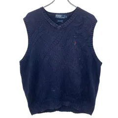 Polo Ralph Lauren コットンニット セーター ベスト L ネイビー ポロラルフローレン 古着卸 アメリカ仕入 a706-5451