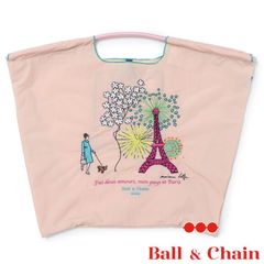 【正規品】 ボールアンドチェーン (マリアンヌバトル / ピンクベージュ) Lサイズ  トートバッグ エッフェル塔