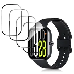 【人気商品】【4枚セッ】For Redmi Watch 5 フィルム Mosasa Redmi Watch 5 フィルム PMMA素材採用 柔らかい 衝撃吸収 飛散防止 3D全面保護 指紋対策 反射低減 気泡ゼロ 高透過率 高感度