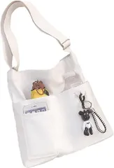 [レリカ] Le Li Ca 母の日 キャンバス 2way トートバッグ 帆布 ショルダー 大容量 a4 斜め掛け 通勤 通学 軽量 レディース( ホワイト)