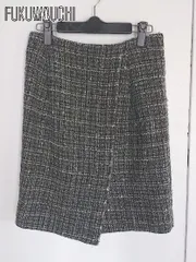 ◇ DES PRES デ プレ ツイード 膝丈 ナロー スカート 1 ブラック マルチ レディース 【中古】 【1002800621545】のサムネイル
