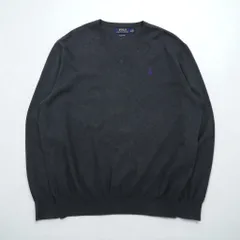 Polo Ralph Lauren Vネック ピマコットン ニット セーター L グレー スモールポニー刺繍