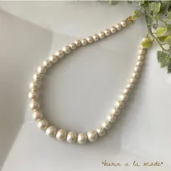グラデーション ＊ 上品コットンパールネックレス