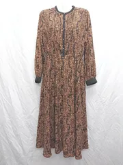◇ Sonny Label URBAN RESEARCH ペイズリー柄 長袖 膝下丈 ワンピース サイズ ブラウン ブラック系 レディース P  【1407260049258】