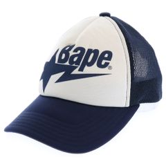 A BATHING APE (アベイシングエイプ) BAPE STA MESH CAP べイプスタ メッシュ ロゴキャップ ネイビー