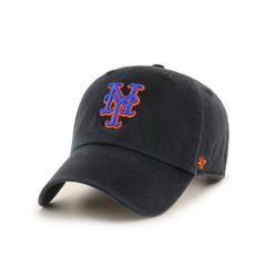 【新品・未使用】'47 6PANEL CAP (Mets CLEAN UP) BLACK フォーティーセブン 6パネルキャップ (メッツ クリーンアップ) ブラック