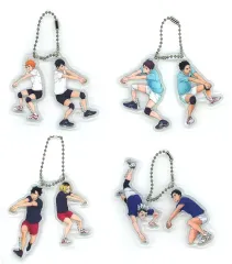 【中古】キーホルダー 全4種セット ミニキーホルダーセット 「くじラック ハイキュー!! ～レシーブ～」 J賞
