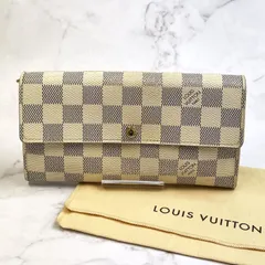 LOUIS VUITTON ルイヴィトン ダミエアズール ポルトフォイユ サラ 二つ折り長財布 N61735 ウォレット クリームｘブルー 服装小物 当店基準真贋確認済