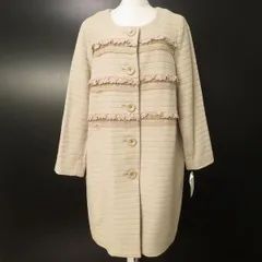 #wnc ピンクハウス PINKHOUSE コート ベージュ ボーダー フリル レース ノーカラー レディース [946616]のサムネイル
