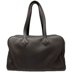 HERMES エルメス ヴィクトリア 35 ハンドバッグ トリヨンクレマンス ブラウン　カフェ シルバー金具 T刻印（2015年）バッグ　ボストンバッグ　鞄　カバン　レザー　通勤　普段使い　レディース　メンズ　ユニセックス