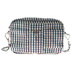 PRADA (プラダ) チェーンショルダーバッグ ミニバッグ ホワイト×ブルー×ブラウン ナイロン シルバー金具BT0767のサムネイル