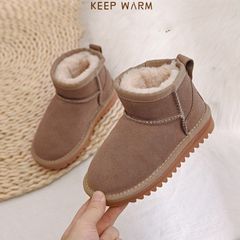 スノーブーツ 秋冬 ムートンブーツ キッズ 裏起毛 子供靴 女の子 男の子シューズ ジュニア ベビー おしゃれ 可愛い ショートブーツ べたんこブーツ 防寒 暖かい キッズブーツ 幼稚園 小学生 誕生日 プレ min#