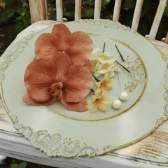 胡蝶蘭ヘアパーツ9本セット　ウェディング　結婚式　前撮り　和装　白無垢　成人式　卒業式　入学式　推し活　イベント　ギフト　アーティフィシャルフラワー　ドライフラワー　プリザーブドフラワー　髪飾り