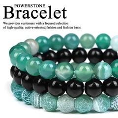 【お買い得3個セット】ブレスレット メンズ レディース 天然石 パワーストーン オニキス NEK 8mm アクセサリー 3連 プレゼント ギフト 厄除け 運気 アップ 7986719 (13)
