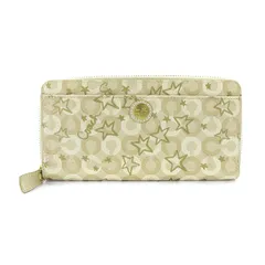 コーチ COACH 長財布 ラウンドファスナー レザー ゴールド色 ベージュ /AK10