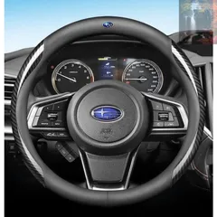 【新品未使用】◆スバル SUBARU◆ブラック◆ハンドルカバー コンパス 38CM高品質 専車ロゴ ハンドル保護 ステアリングホイールカバー O型 aaca qtm