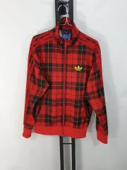 adidas(アディダス) ジャージ ファイヤーバード レッド タータン チェック トラックトップス 95