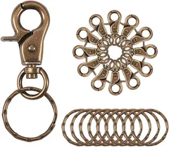 PandaHall Elite 約10個 63x25mm ナスカン キーホルダー 2重 リング付き