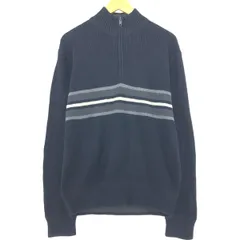 古着 エディーバウアー Eddie Bauer ライン入り コットンニットハーフジップセーター メンズM相当/eaa501785
