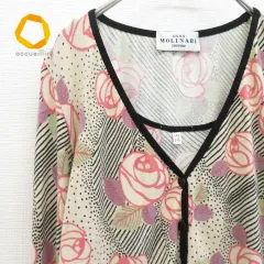 ☆美品☆アンナモリナーリ 長袖 ニットカットソー レーヨン 総柄 イタリア製 ANNA MOLINARI - ☆美品☆アンナモリナーリ 長袖 ニット