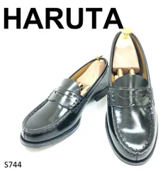 ハルタ　新品　コインローファー　ローヒール　ブラック　24　1/2　レザー