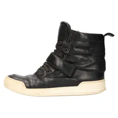 BALMAIN (バルマン) 蛇腹 ベルクロ レザーハイカットスニーカー ブラックのサムネイル