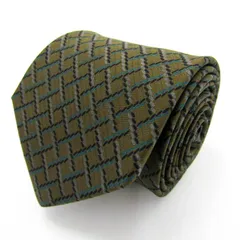 ウンガロ ブランド ネクタイ チェック柄 格子柄 シルク PO メンズ カーキ emanuel ungaro 【中古】のサムネイル