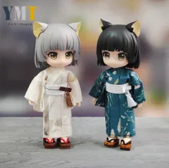 オビツ11 ドール服 和装セット 夏休み 浴衣 帯付き 12分の1 BJD GSCねんどろいどどーる ピコニーモ対応 和風コーデ 夏祭り風 撮影小物 ぬい撮り 猫耳アクセ対応 男の子 女の子兼用y-2-2