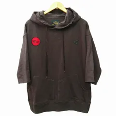 ヴィヴィアンウエストウッド Vivienne Westwood ANGLOMANIA タグ付き RUGGED PULLOVER HOODIE パーカー 七分丈 パッチ オーバーサイズ ブラウン Sのサムネイル