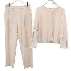 Demi-Luxe デミルクス BEAMS 日本製 長袖 パンツスーツ 上下 セットアップ 38/40 ベージュ系 レディース 古着