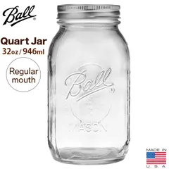 保存容器 ガラス メイソンジャー クオートジャー 32oz 946ml レギュラーマウス ガラス アメリカ製 キャニスター Ball ボール Mason Jar Quartのサムネイル