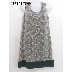 ◇ Khaju カージュ SHIPS 刺繍 ノースリーブ ミニ ワンピース ブラック ベージュ系 レディース  【1108240002798】のサムネイル