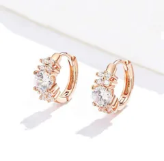 A95【割引セール中】Silver925 PG Cダイヤ リング フープピアス