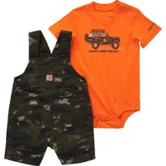 【新品】カーハート ベビー服 2点セット Carhartt セットアップ ロンパース ボディスーツ オーバーオール ロゴ キッズ 子供服 男の子 女の子