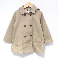 グローバルワーク トレンチコート アウター フード付き スプリングコート キッズ 女の子用 Mサイズ ベージュ GLOBAL WORK 【中古】