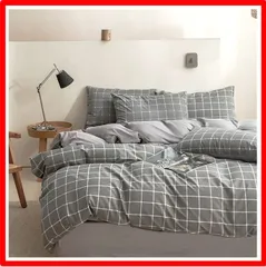 【送料無料 】グレー +チェック_セミダブル・4点セット NSNLGSGC 布団カバー セミダブル 4点セット 布団かばー ベットカバー ベッド用 グレー チェ
