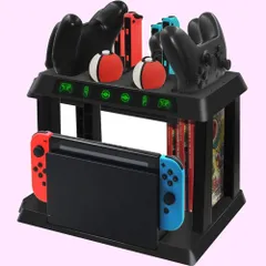 Umora Nintendo Switch用 充電スタンド 大容量 収納ラック ホルダー Switchドック Proコントローラー/ポケモンボール/Joy-Con全部充電・収納 組立 省スペース 整理 オールインワン