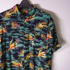 モロカイ MOLOKAI アロハシャツ 半袖 総柄 メンズ XL ボタンダウン スタンダードカラー ボタニカル 大きいサイズ 古着