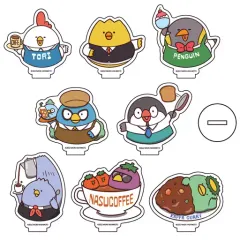 【中古】アクリルスタンド・アクリルパネル 全8種セット 「毎日でぶどり 01.カフェver. 描き下ろしアクリルぷちスタンド」