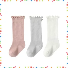 【特価セール】キッズ 赤ちゃん 赤ちゃん フリルソックス キッズ 出産祝い ベビー靴下 女の子 シンプル シンプル お食い初め 撮影 男の子 保育園 ベビー 幼稚園 通園 ソックス オールシーズン 3足セット (JP アルファベット ハイソックス S 靴下 L