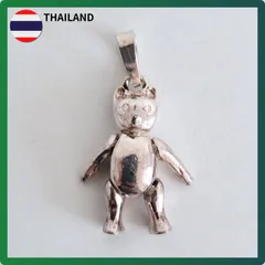 【在庫1点限り・新古品】タイ  ペンダントトップ  チャーム  ネックレス  シルバー  クマ  ヴィンテージ